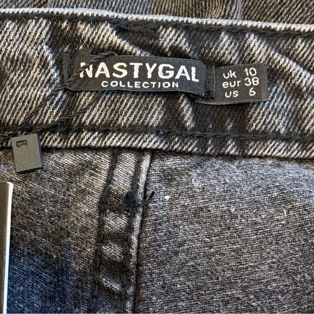 Nasty Gal It’s Only Rock and Roll Fringe High Waisted Jeans Black Size 6 - Picture 7 of 12